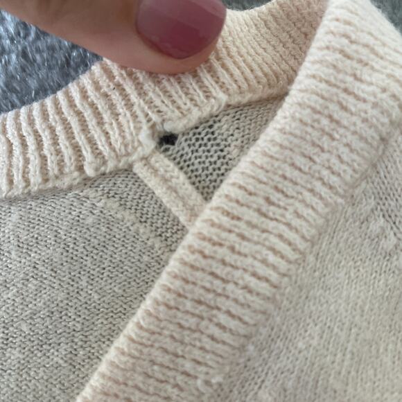 Vintage Christian Dior Monsieur Sweater Mens XL Ivory V-Neck Stretch Made USA - Picture 5 of 8